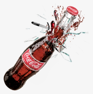 Ftestickers Glass Broken Splash Bullet Cocacola Sticker - Beer Bottle