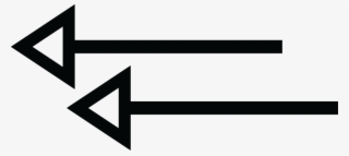 Double Left Arrow With White Triangle - Triangle
