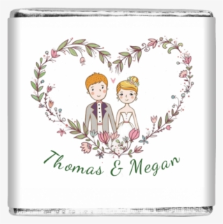 25 X Leaf Heart Wedding Couple - Dibujo Matrimonio