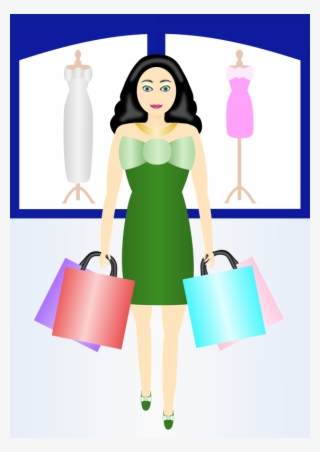 Clipart - Woman Shopping - Frau Shopping Clipart