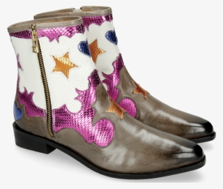 Ankle Boots Marlin 12 Grigio Glitter Fuxia Venice Perfo - Rain Boot