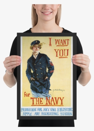 I Want You For The Navy Framed Wwi Propaganda Poster-warrior