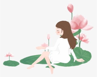 Fresh Hand Painted Beautiful Lotus Png And Psd - Illustration