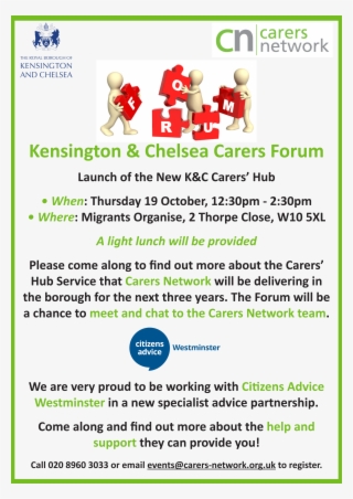 Come To The Kensington & Chelsea Carers Forum Where - Royal Borough Of Kensington And Chelsea