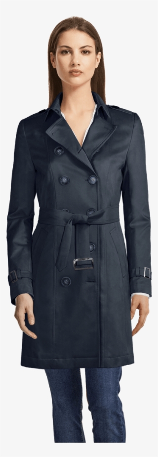 Blue Trenchcoat-view Front - Coat