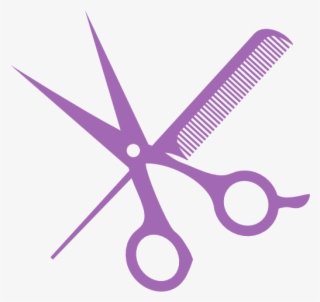 002 Scissors And Comb Purp - Salon Scissors Png