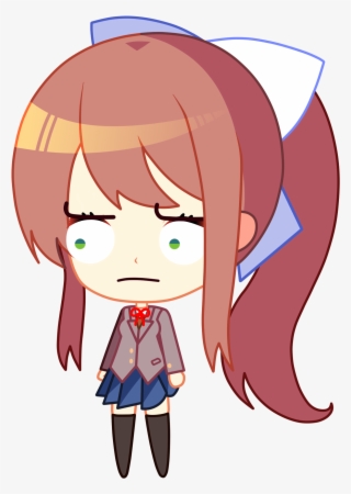 Oc Fanartmonika Chibi With A ಠ ಠ Face - Doki Doki Literature Club Monika Chibi