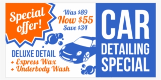 Auto Detailing Vinyl Banner With Special Wax And Wash - City Car