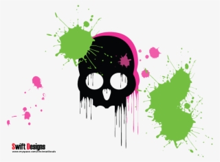 Skull Paint Splatter - Paint Splatter Skull