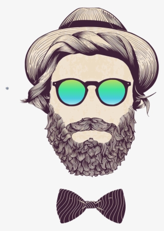 Photography Illustration Hipster Stock With Man Clipart - Hipster Long Beard Art