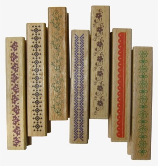 Larger Border Rubber Stamp - Wood