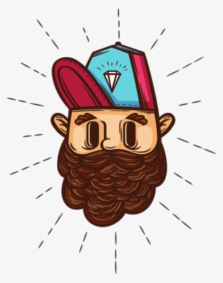 Hipster With Diamond Cap - Illustration