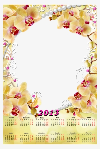Calendario 2013 Png Flores E Perólas - Calendario Com Flores Png