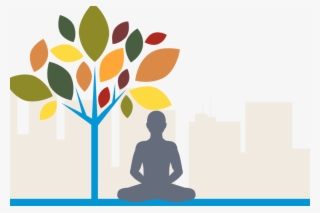 Meditador Con Arbol Y Edificios - Yoga