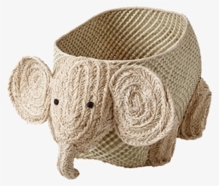 Cesta De Rafia Natural Elefante - Elephant Basket