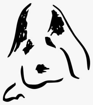 Puppy Dog Face, Black Outline - Puppy