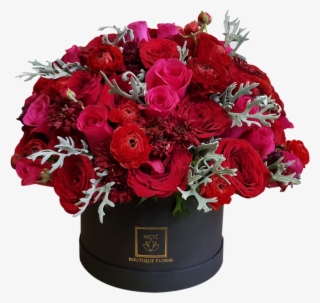 Caja De Rosas Rojas Redonda - Garden Roses