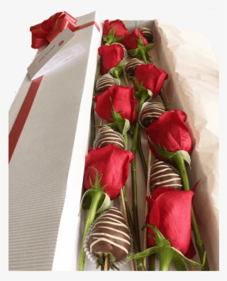 Caja De Rosas Rojas Y Fresas Premium - Tulip