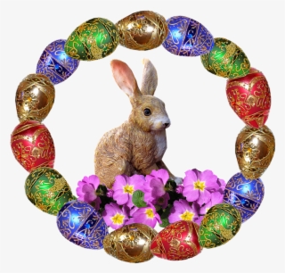 Easter, Rabbit, Eggs, Pink Flowers - Easter