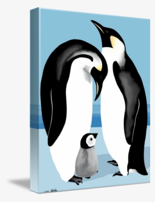 Emperor Penguin Family Art Prints By Pixel Paint Studio - Artwork Pictures Of Penguins