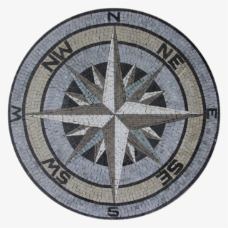 Floor Medallion Compass Sea Nautical Mosaic - Compass Marble Floor ...