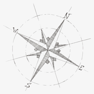 Black And White Typography - Old Compass Rose