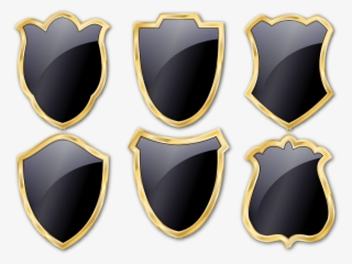 Black Shield Gold Metallic Download Free Image Clipart - Shield Gold Black