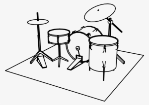 Jpg Black And White Drum Set Clipart Black And White - Drums