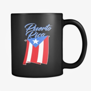 Big Puerto Rican Flag On Puerto Rican Black 11oz Mug - Work In Germany Funny