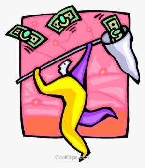 Catching Dollar Bills Royalty Free Vector Clip Art - 14 Principios De Henry Fayol