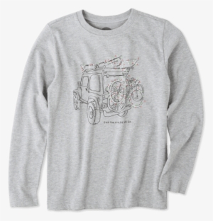 Boys Holiday Off Road Long Sleeve Crusher Tee - Sleeve