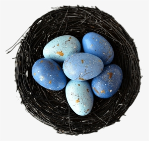 Decorative Nest With Blue Eggs - Bird
