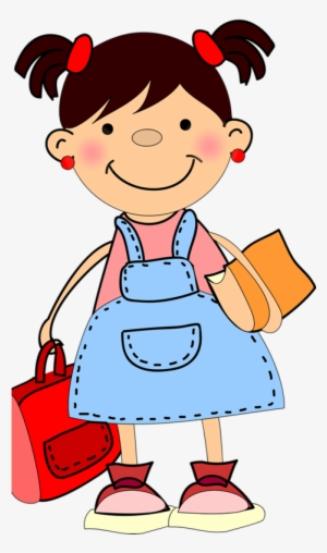 Little Girl Clipart Student - School Girl Clipart Png