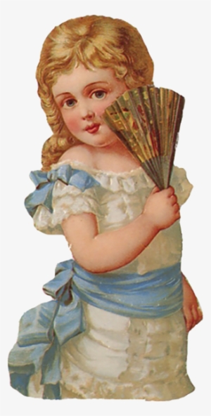 Little Blue Girl Victorian Scrap - Png Scrap Victorian
