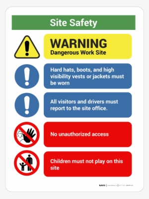 Construction Safety Site Notice Wall Sign - Sign