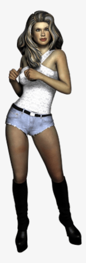 Blonde Woman With Black Boots - Standing Woman