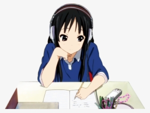 Studying , - Anime Girl Doing Homework