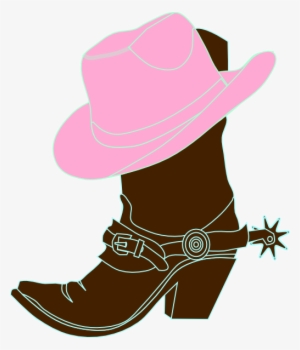 Cowgirl Hat And Boot Clip Art - Pink Cowgirl Boots Clipart
