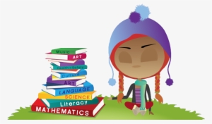 Girl And Books Background Image - Resources Used In School