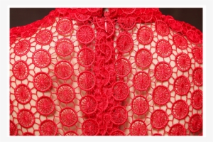 Red Circle Pattern Lace Mandarin Collar Cap Sleeve - Chinese Clothing Red Circle Pattern Lace Mandarin Collar Cap Sleeve - Chinese Clothing
