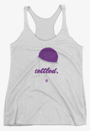 "settled" Grape Snow Cone Women's Tri-blend - Gangsta Aunt Tank Top. Racerback Workout Tank. Aunt