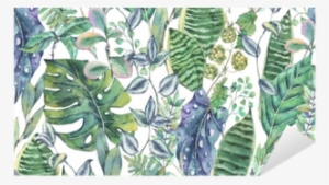 Watercolor Seamless Exotic Background With Tropical - Watercolor Painting