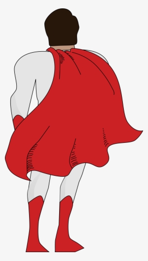 Red Cape Clip Art - Back Of A Superhero