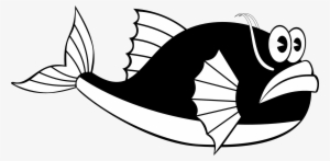 Whale Fish Black White Line Art Copy Christmas Xmas - Sea Fish Clipart