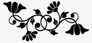 Motif Floral Design Decorative Borders Silhouette Computer - Black And White Flower Silhouette Clip Art