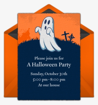 Cartoon Ghost Online Invitation - Illustration
