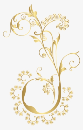 Free Png Download Gold Floral Element Clipart Png Photo - Gold Flower Floral Png