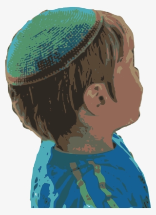 Boy In A Kippah - Jewish Clipart