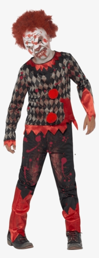 Child Halloween Deluxe Zombie Clown Costume - Killer Clown Costume Boys