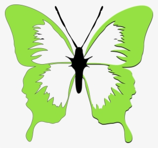 Rainbow Butterfly Clipart Light - Lime Green Butterfly Clip Art